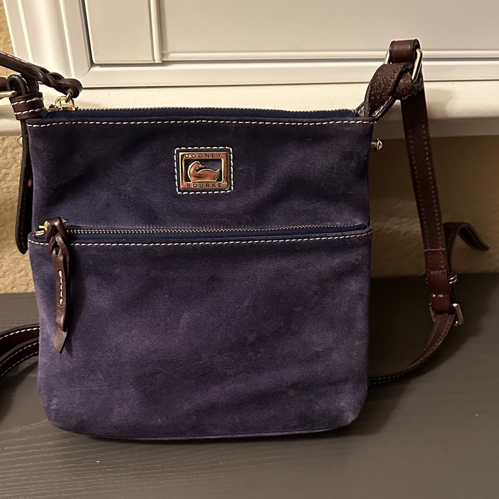 Dooney & Bourke Dark Blue Suede Crossbody